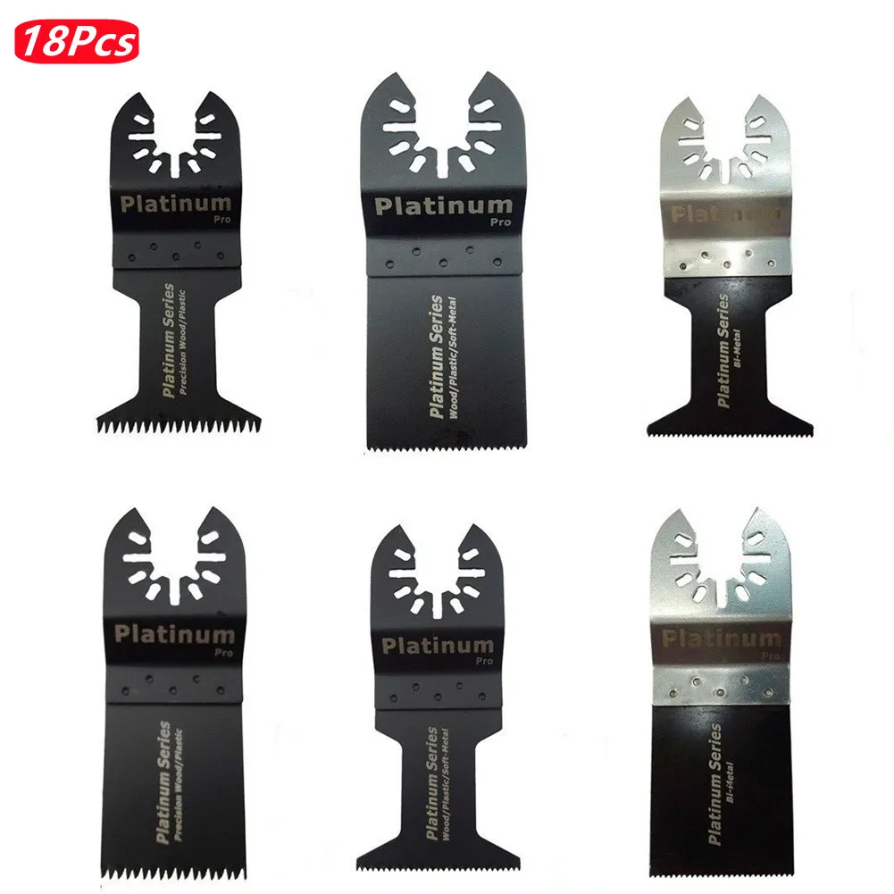 18Pcs Oscillating Multi-function Saw Blade Bi-Metal Japanese Tooth Blade For Fein Bosch Dremel Makita Dewalt Wood Metal Cutting