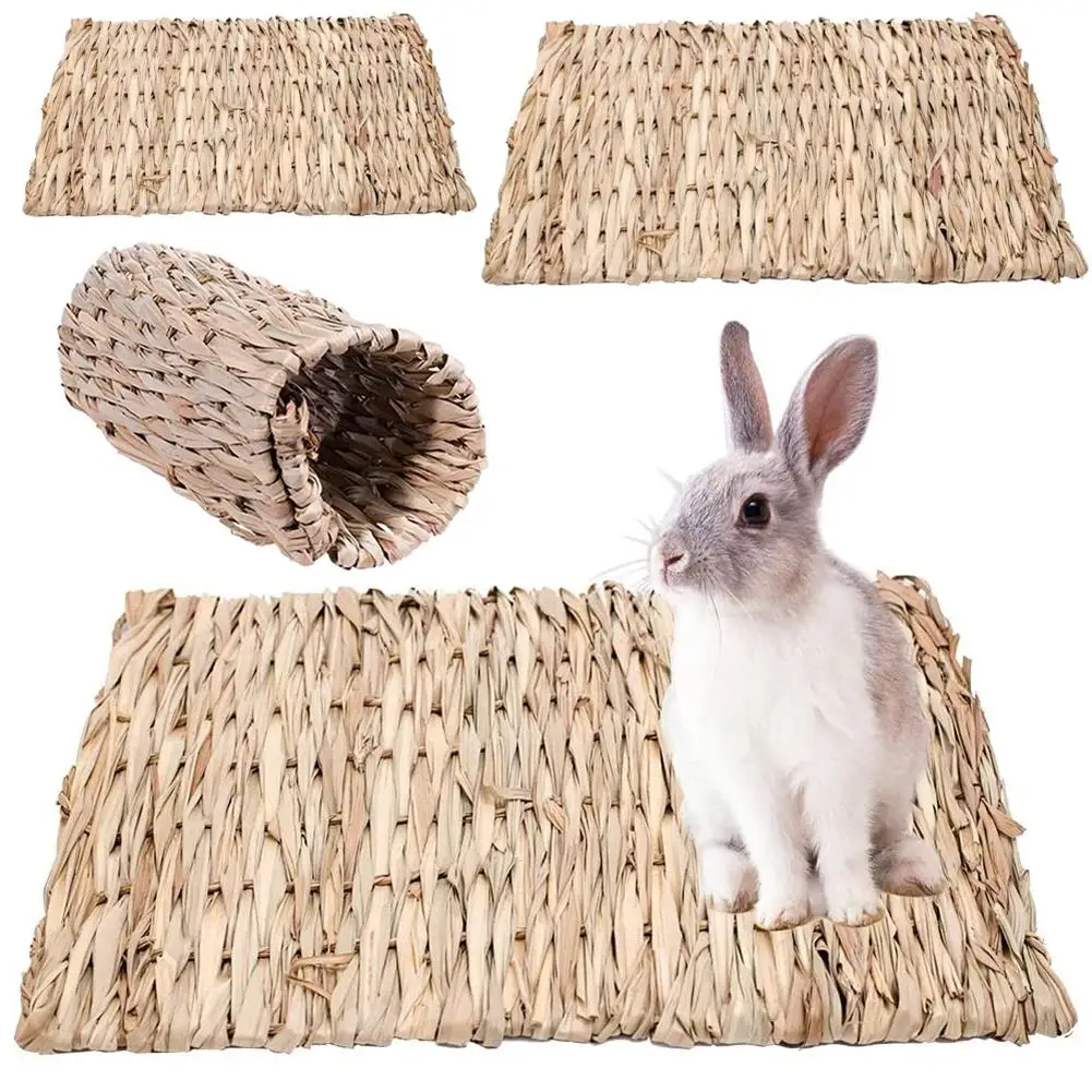 

Summer Straw Woven Pet Chew Mat Pad Pet House Cage Accessories For Hamster Rabbit Chinchilla Guinea Pig Small Animals Supplies