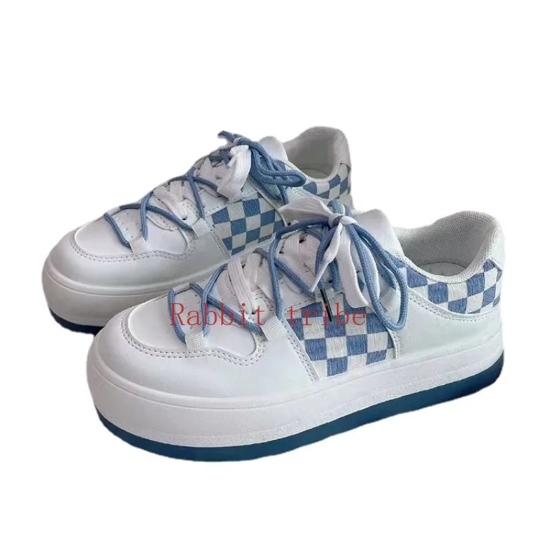 

Women Thick Sole Sports Breathable Cross Lace-up Shoes Female Youth Girls Patchwork Sneakers Student Outdoor Running Shoes