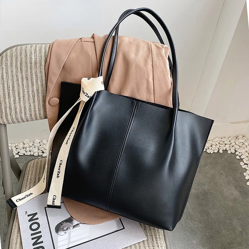 

Large capacity luxury large capacity leather shopping bag and totes
