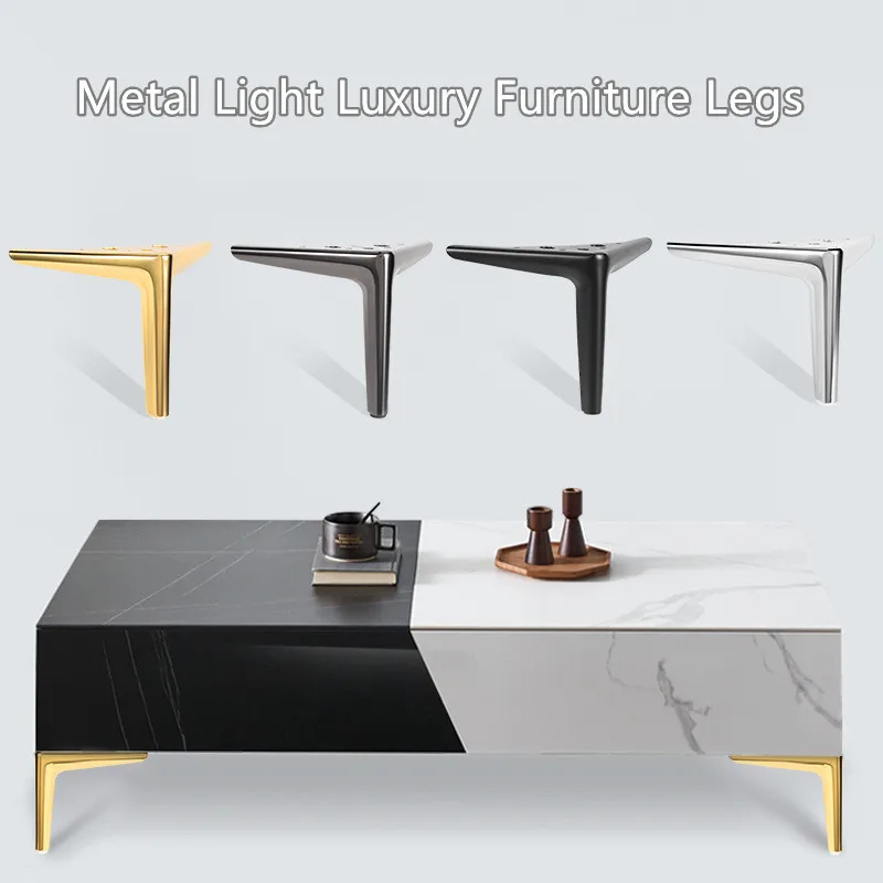 

4pcs 12-25cm Gold Metal Luxury Furniture Sofa Leg Triangle Table Desk Chairs Sofas Feet