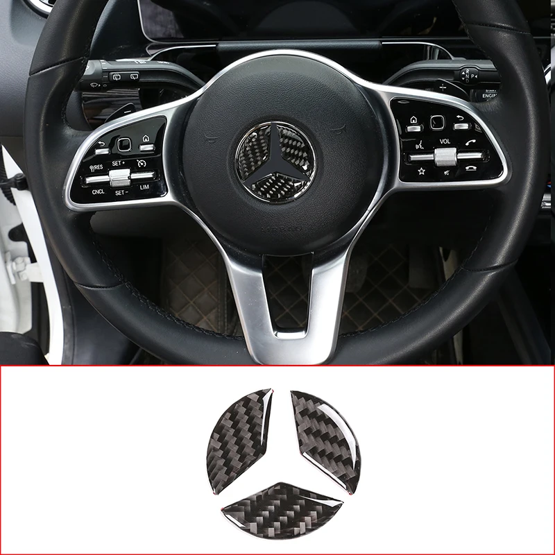 

Car Interior Carbon Fiber Steering Wheel Decoration Patch Frame Cover Trim Accessories For Mercedes Benz B GLB Class W247 X247