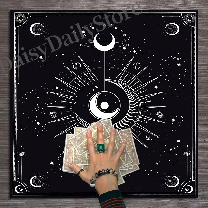 

Tarot Tablecloth Sun Moon Altar Cloth Magic Board Game Astrology Divination Psychedelic Witchcraft Altar Cloth Home Decor Cloth