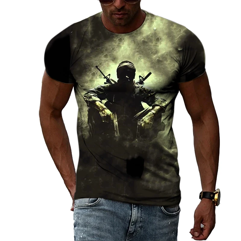 

Summer Personality 3D Printing Men's T-Shirt Special Forces Veterans Classic Short Sleeve Trend Casual Quick Dry Sports Shirt