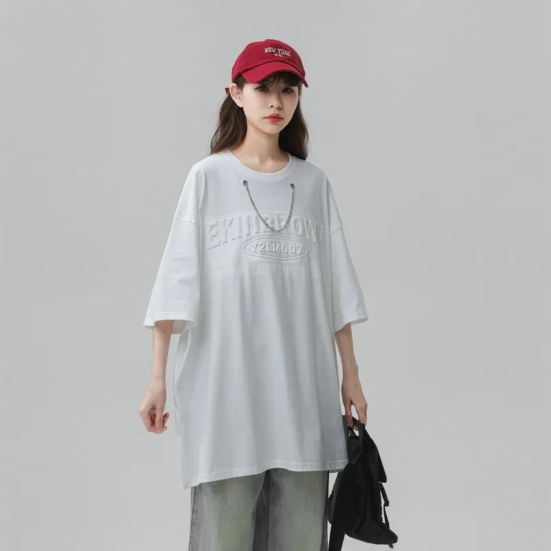 2024 нейтральная желтая ветрозащитная фотография Тяжелая буква стальная Футболка