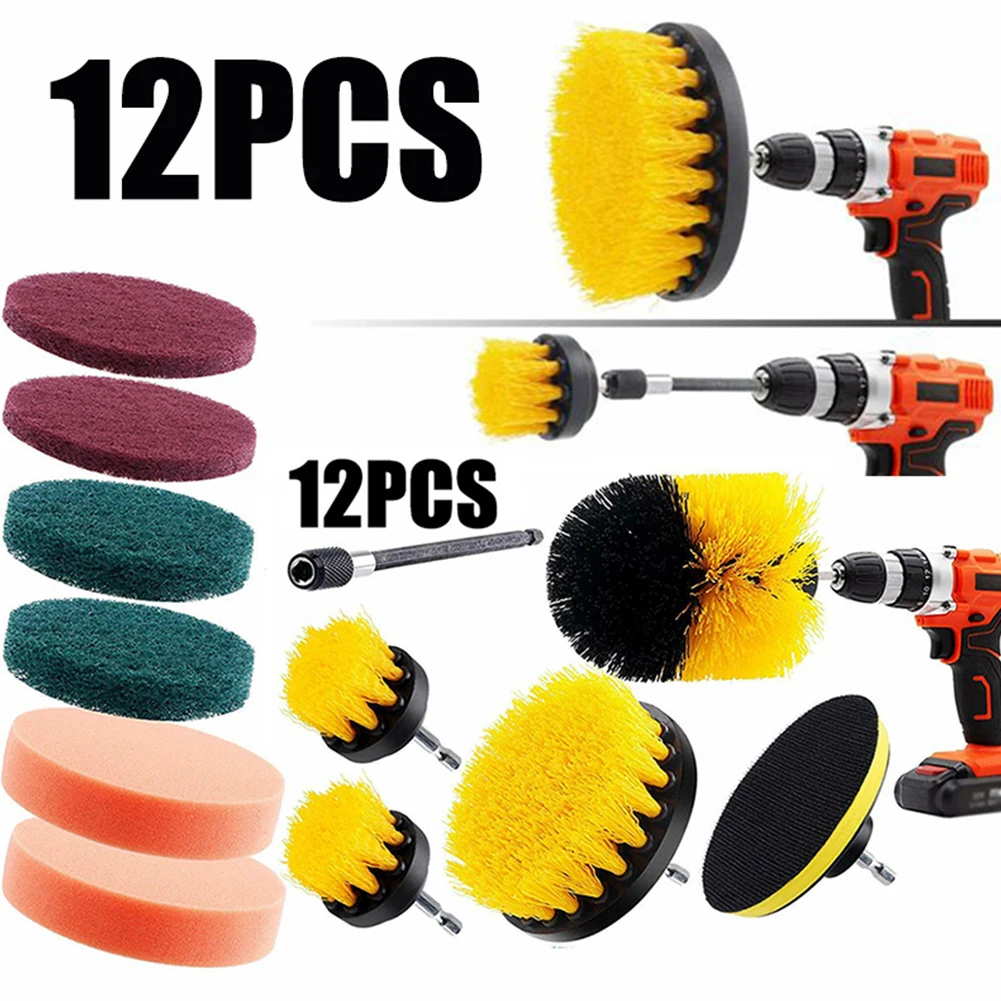 

Car Electric Drill Brush Set Cleaning Tool Kit For Standard Household Cordless 1/4\\\" Drills High Quality Car Accessories