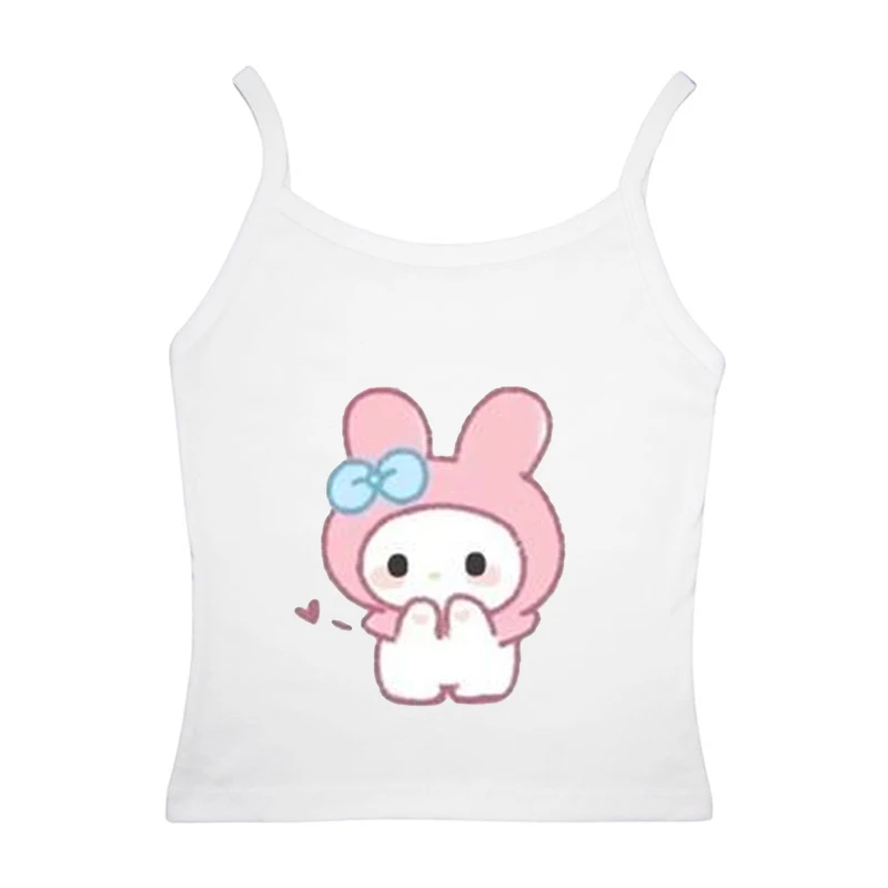 Американский ретро Kawaii Sanrio Hello Kitty My Melody с мультяшным принтом летняя майка-труба