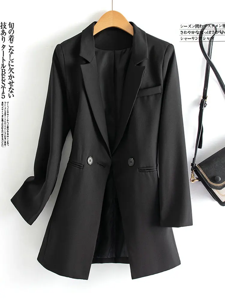 Office Ladies Black Gray Blazers Single Button Front Notched Collar Jacket Suit Women Smart Buinsess Casual Coat Elegant Outfits