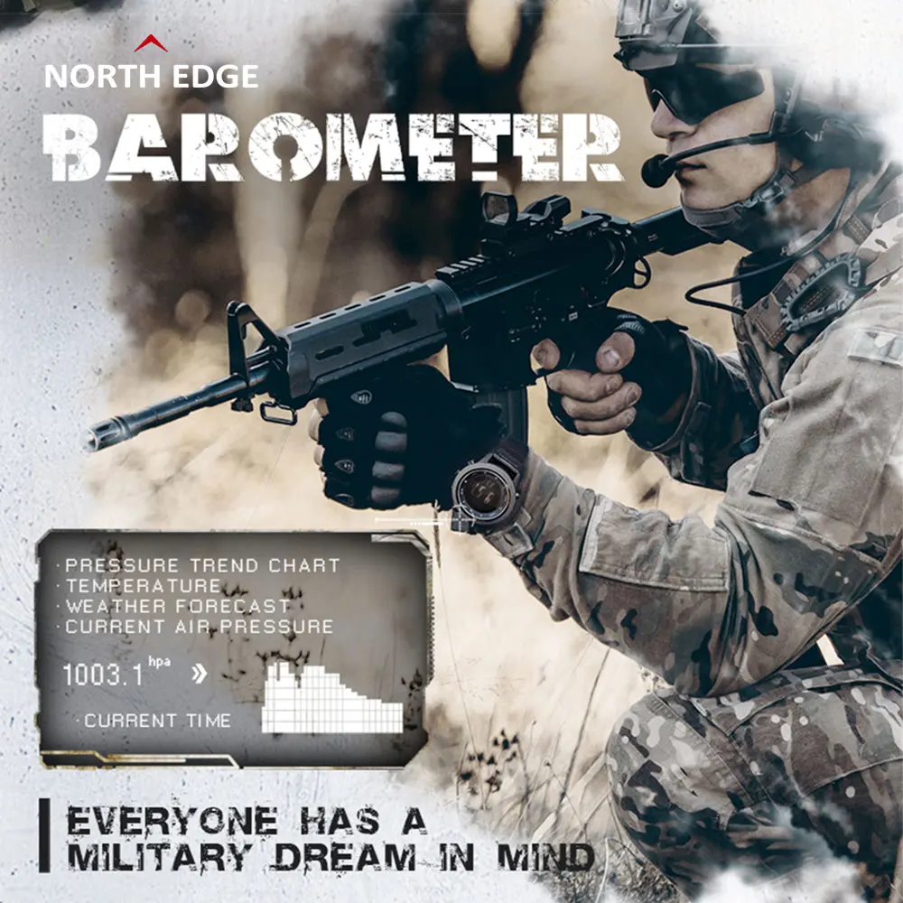Мужские Цифровые Смарт-часы NORTH EDGE APEX-46 военные армейские спортивные