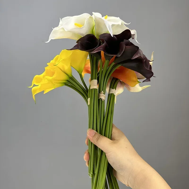 2 шт. искусственные цветы мягкий клей лилии букет украшение для сада