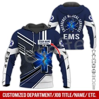 tessffel custom name emergency medical technician emt ems paramedic 3dprint menwomen harajuku casual pullover jacket hoodies x1