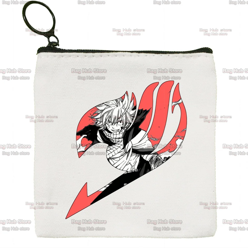 Fairy Tail Canvas Coin Bag DIY Zipper Key Bag Money Pocket Women Men Coin Purse Small Kid Pouch