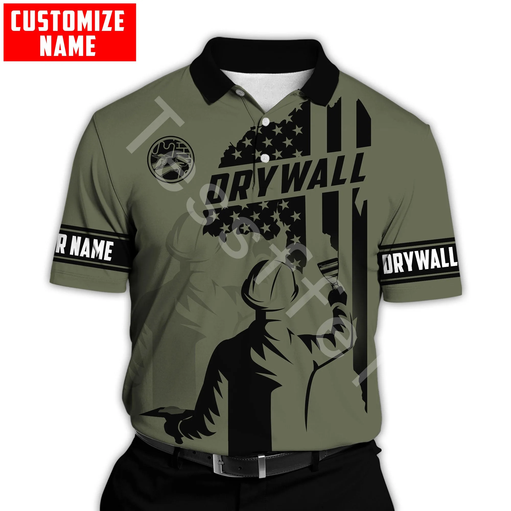 Мужская летняя футболка-поло с коротким рукавом и 3D-принтом |