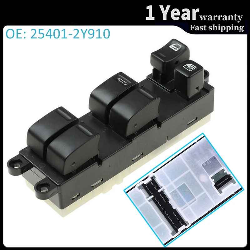 

Left Hand Driver Side Power Master Plastic Window Switch Control Button for Subaru Impreza Nissan Maxima 25401-2Y910 254012Y910