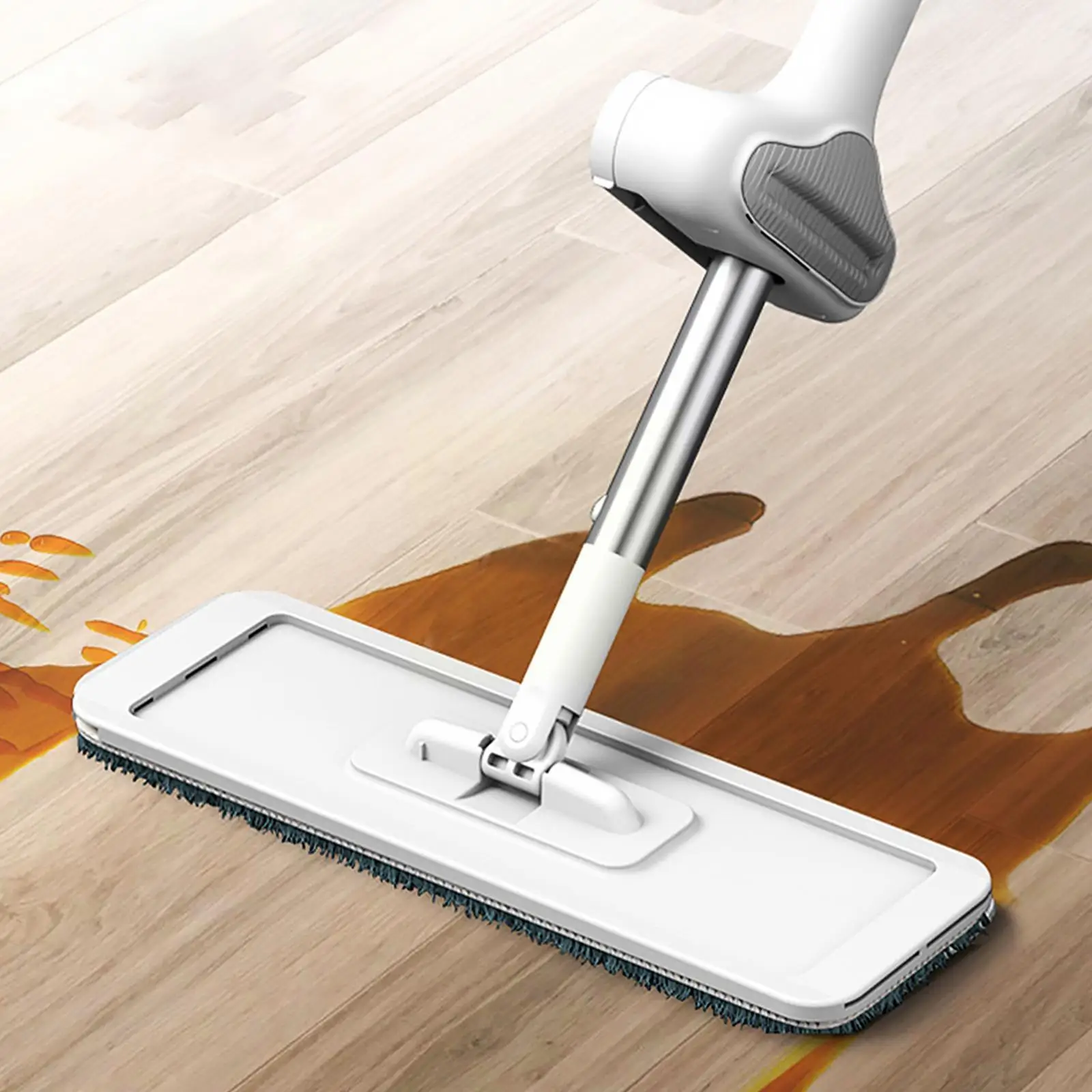 

36/38cm Hand Washing Lazy Mop Self-wring Squeeze Household Flat Telescopic Cloth Microfiber Automatic Mops Dehydration With L2c0