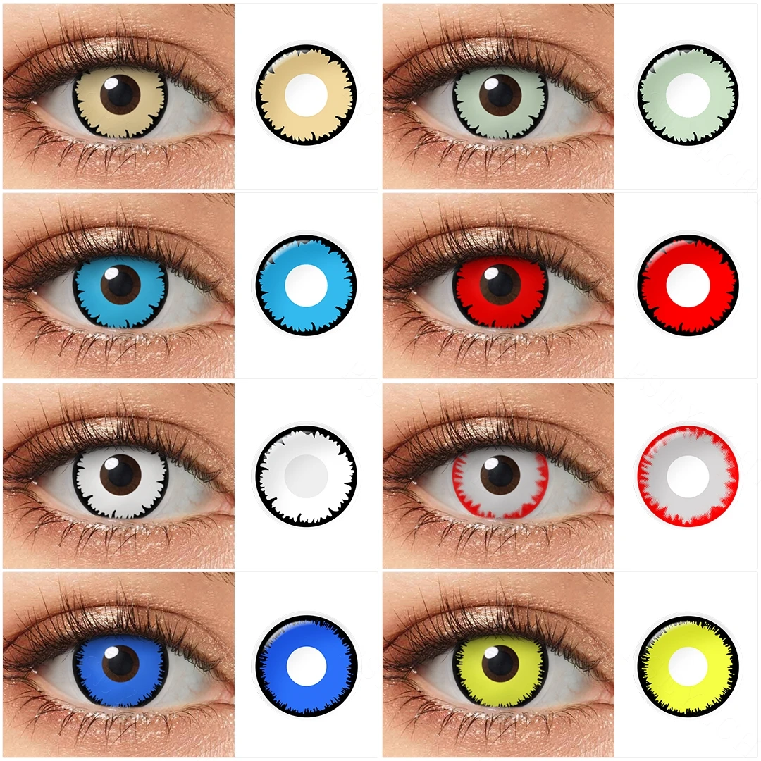 

Pseyeche Vampire Eye Halloween Contact Lenses 1 Pair Yearly Wzard Cospaly Contact Lenses Anime Accessories Crazy Lens For Eyes