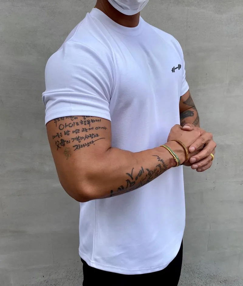Gym Muscle Fitness T Shirt New Brand Men Outdoor Hip Hop Streetwear Loose Half Sleeve Male Summer Bodybuilding Tee Tops |