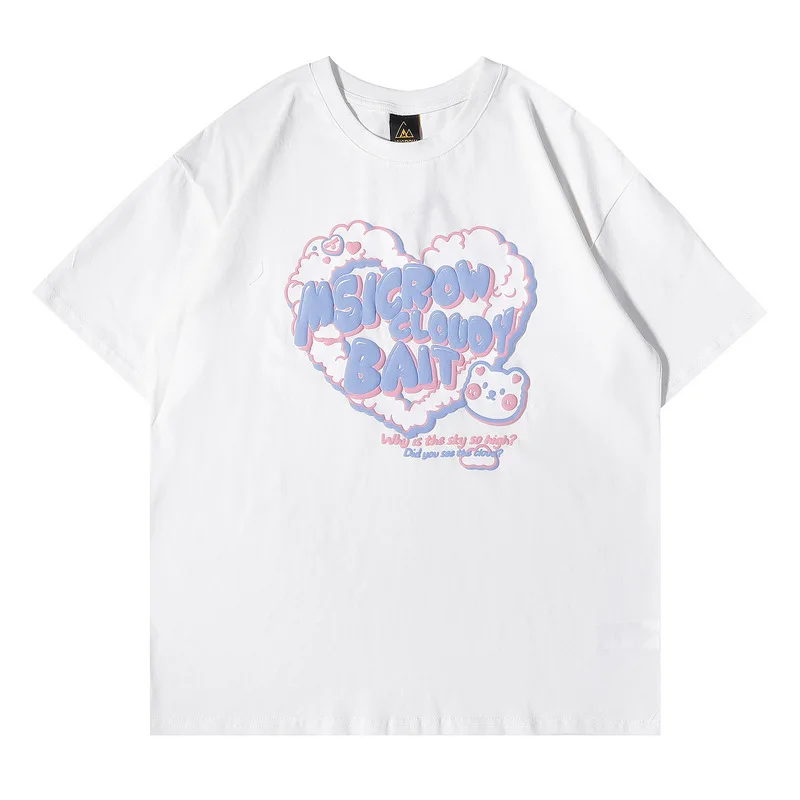

Fashion Short-sleeved T-shirt Women's 2022 Korean Version Loose Harajuku Style Printed Half-sleeve Round Neck T-shirt Top Women