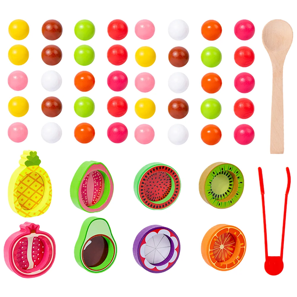 

1 Set Fruits Bead Game Montessori Wooden Fruits Beads Game Educational Preschool Toy