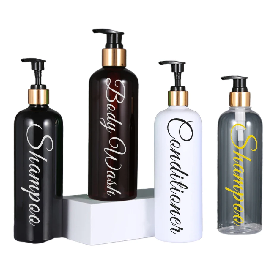 

Refillable Shampoo Conditioner Dispenser Bottle with Gold Pump for Shower Wall Bathroom Liquid Soap Dispenser Lotion Container