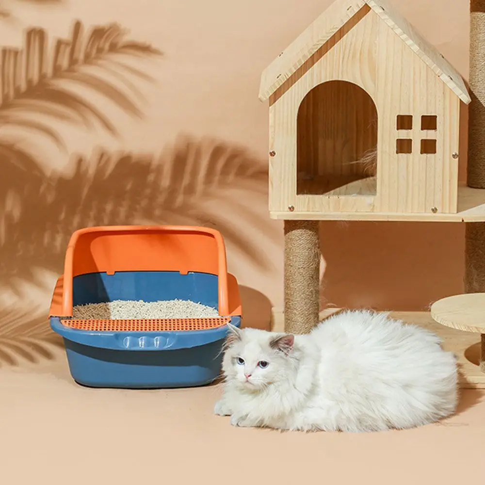 

Cat Litter Box Pet Litter Box Semi-Open Breathable Sandbox Cat Shovel Case Petkit Toilet Cat Potty Sand Basin Goods For Cats