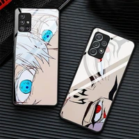 phone case for samsung galaxy a51 a71 a21s a31 a41 a10 a20 a30 a40 a50 a70 m31 m21 m51 tempered glass cover anime jujutsu kaisen