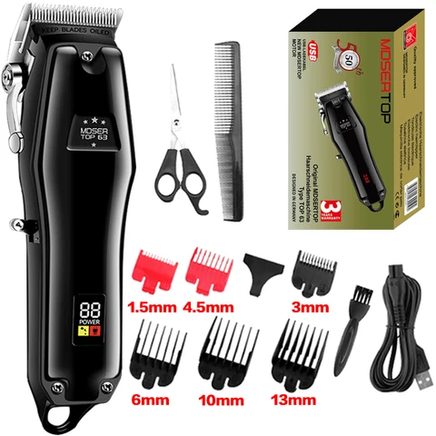 Kemei триммер для волос электрическая машина для резки волос профессиональная машинка для стрижки волос для мужчин ЖК-дисплей USB аккумуляторная беспроводная Парикмахерская
