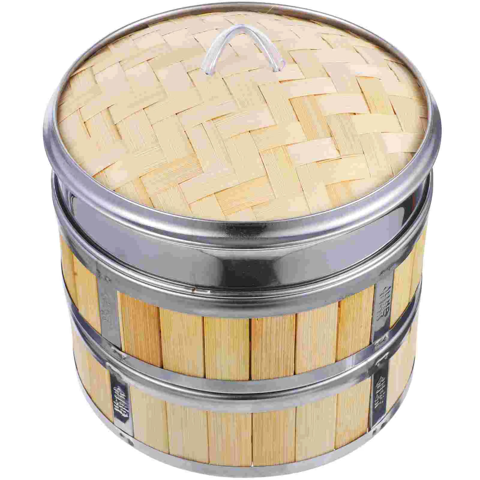 

Vegetable Steamer Basket Bamboo Steaming Rack Veggie Chinese Manual Bao
