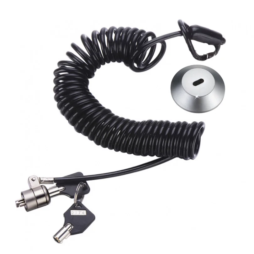 

Universal Laptop Lock Retractable Spring Rope Steel Cable Computer Lock for Tablet with External Security Lock Hole Base 2 Keys