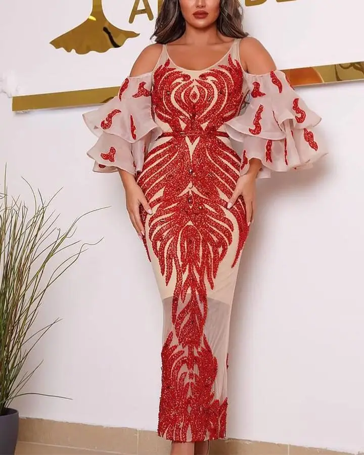 

Длинное женское платье с блестками BAZIIINGAAA, блестящее платье с бисером для коктейльных вечеринок, платье невесты, платья для выпусквечерние ...