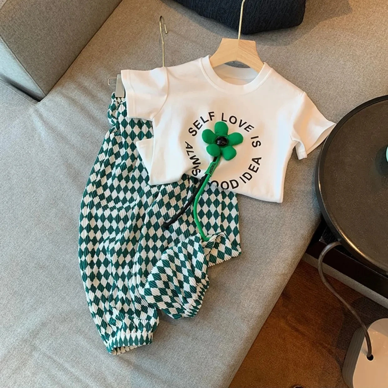 

Girls Clothes Set Summer Clothes New Children's Short-sleeved T-shirt Pants Two-piece Baby Girl Anti-mosquito Pants Suit