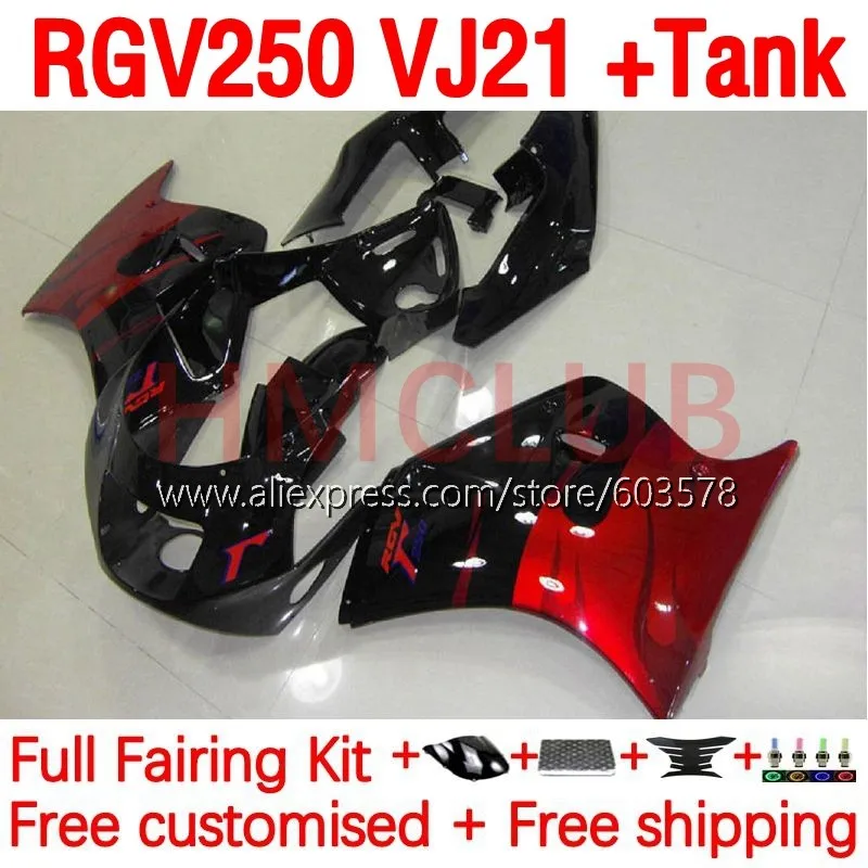 

Body+Tank For SUZUKI RGV250 SAPC VJ21 RGVT-250 RGVT RGV 250 RGVT250 88 89 VJ 21 RGV-250 1988 1989 red glossy Fairings 182No.21