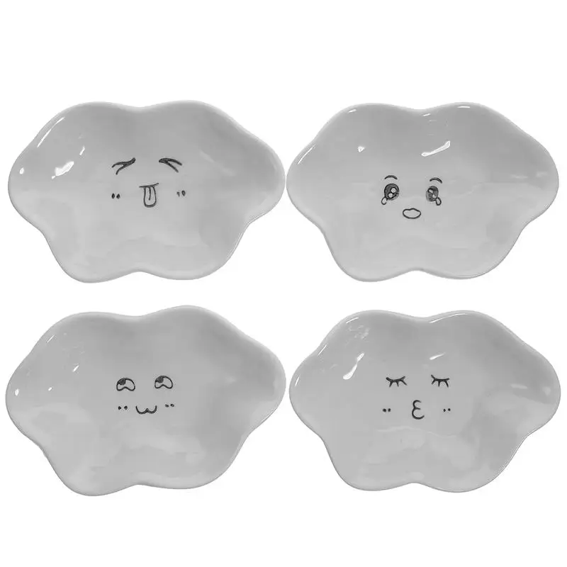 

4 шт., фарфоровые тарелки в форме облака