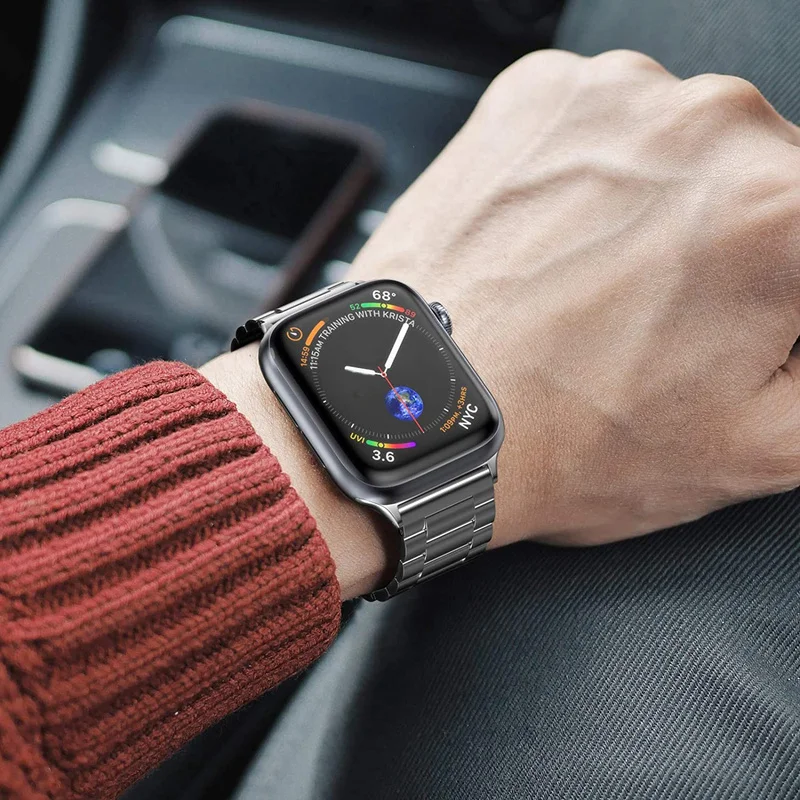 Звеньевой браслет из нержавеющей стали для Apple Watch 7 6 5 4 3 2 ремешок браслета 38 мм 40 44