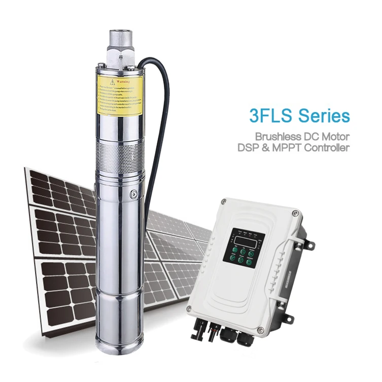 

100m max head submersible solar pump 1.8m3/h solar water well pumps solar water pumping system for deep well