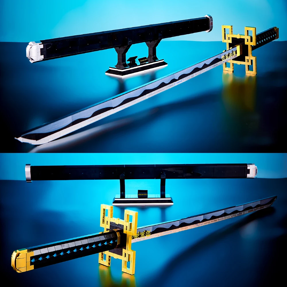 

Ручное оружие из аниме Tokitou Muichirou, кирпичи из меча ничирина, игрушки, строительные блоки, модель в сборе, совместимая с LEGO