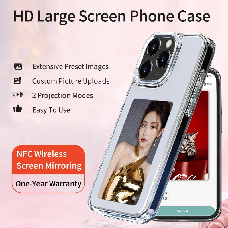 Фото Чехол для телефона с чернильным экраном NFC Aermy DIY, чехол для мобильного телефона с экраном для iPhone 13, 14, 15, 16 Pro Max №5