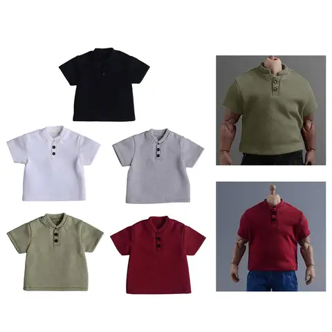 Масштаб 1/9, одежда для экшн-фигурок, футболка с коротким рукавом, 6-дюймовая мужская фигурка, модная одежда для коллекции, украшение среднего возраста