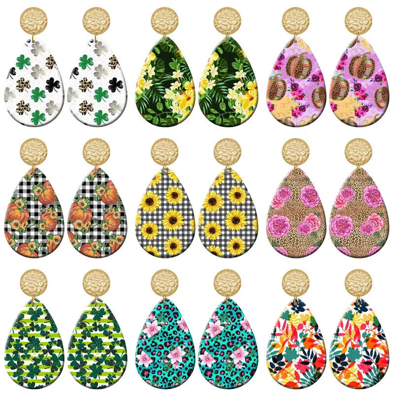 

Leaves Flowers DIY Acrylic Drip Earrings For Women Jewelry Y2K Piercing Ear Hooks Dangle Accessories Gift For Girls