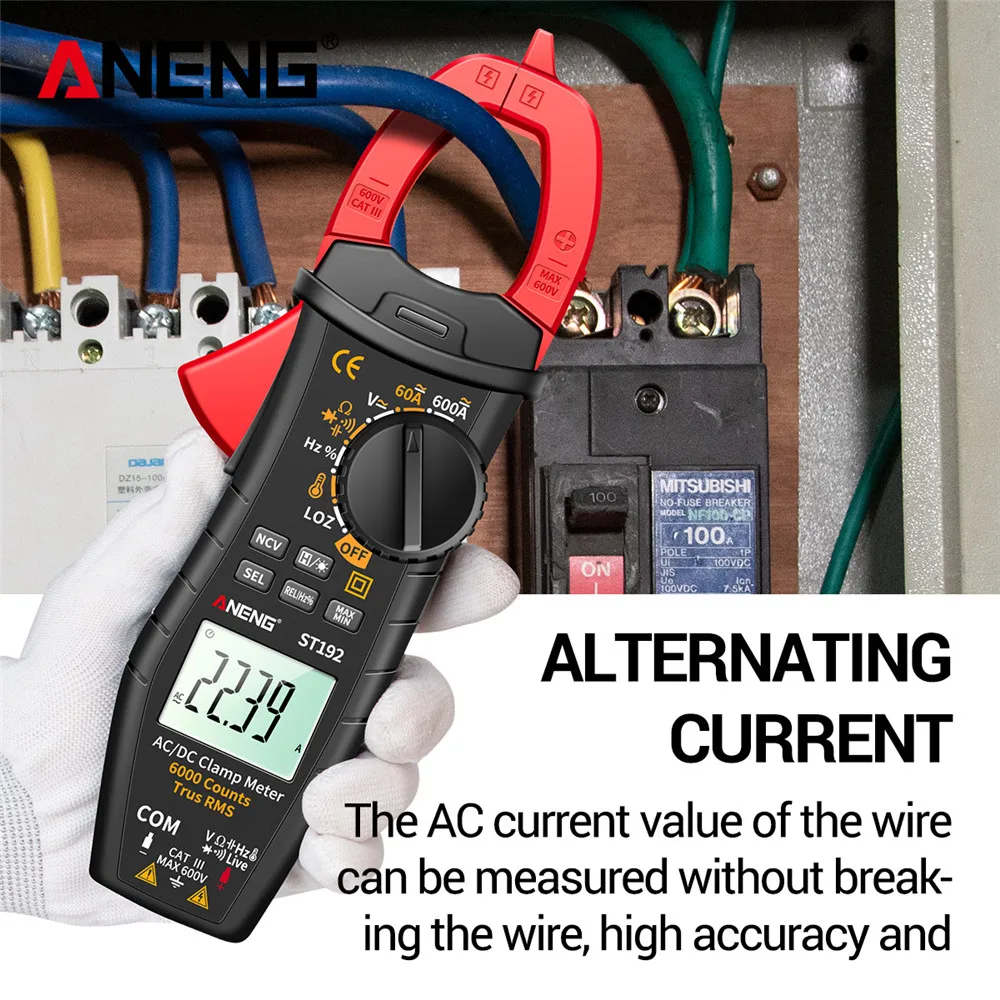 

ANENG ST192 Digital Clamp Meters 60A/600A Tester AC/DC Current 6000 Counts True Multimeter Voltage Current Detector Pen New 2022
