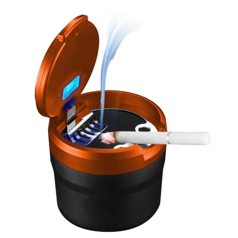 Портативная пепельница с крышкой, автомобильная пепельница для женщин, портативная пепельница с крышкой, автомобильная пепельница с подсветкой для автомобиля, дома и