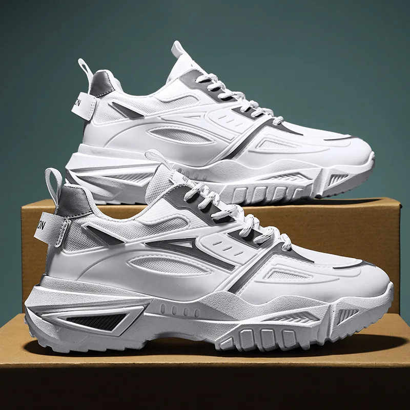 

INS Men's Shoes 2022 Spring New Platform Dad Shoes Breathable Trendy Sneakers Height Increasing Leisure Shoes Wholesale