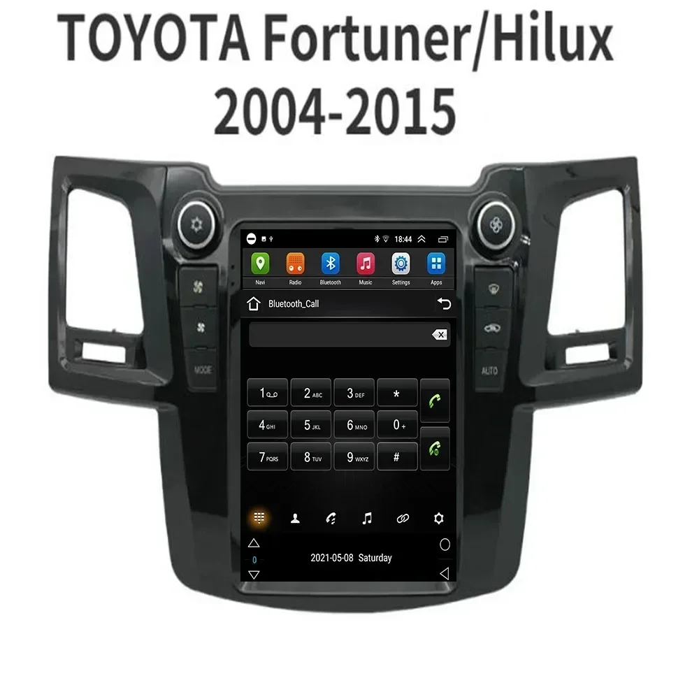 Для Tesla Style 2Din Android13 Автомобильный радиоприемник для TOYOTA FortunerHilux 2004-2015