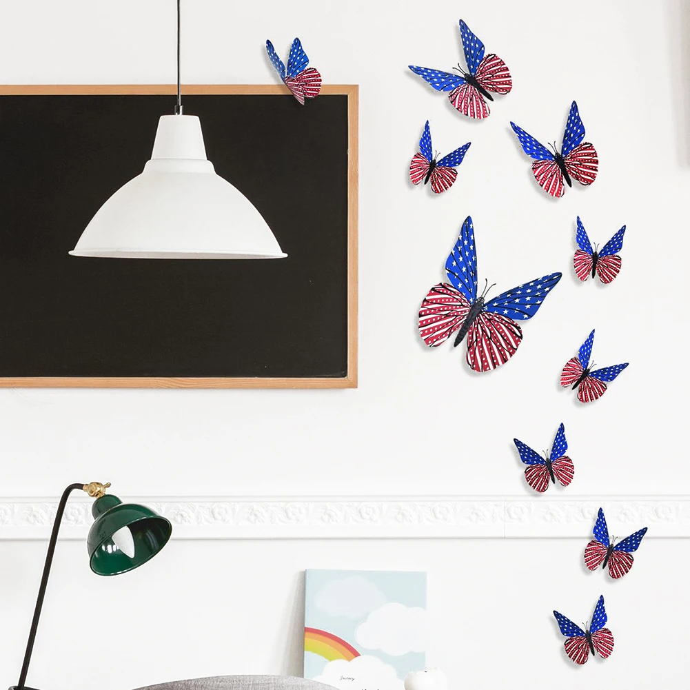 

Children Room Wall Stickers 3D Butterfly 11.6*16cm 2×12.5*9cm 7×9.5*7cm Blue And Red Butterfly For Home Decoration