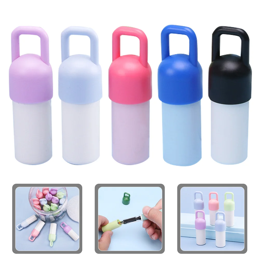 

5 Pcs Tool Ink Pen Tip Moistener Covers Dry Erasable Moistening Plastic Tips Pupils