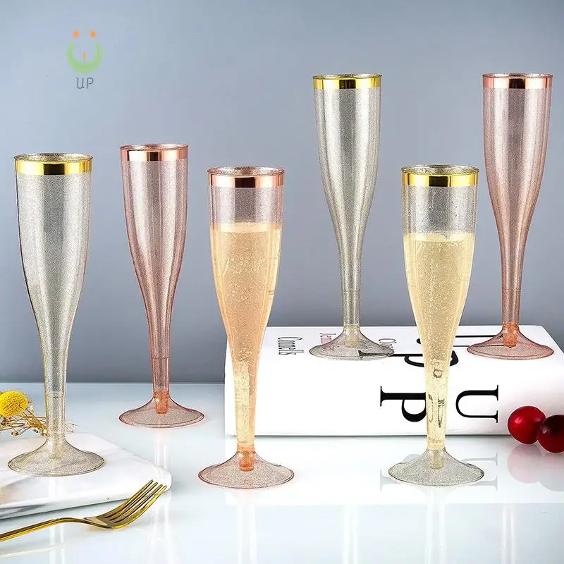 

Одноразовые бокалы для красного вина, 6 шт., пластиковые бокалы для шампанского, аксессуары для свадебной вечеринки, бокалы для напитков для бара