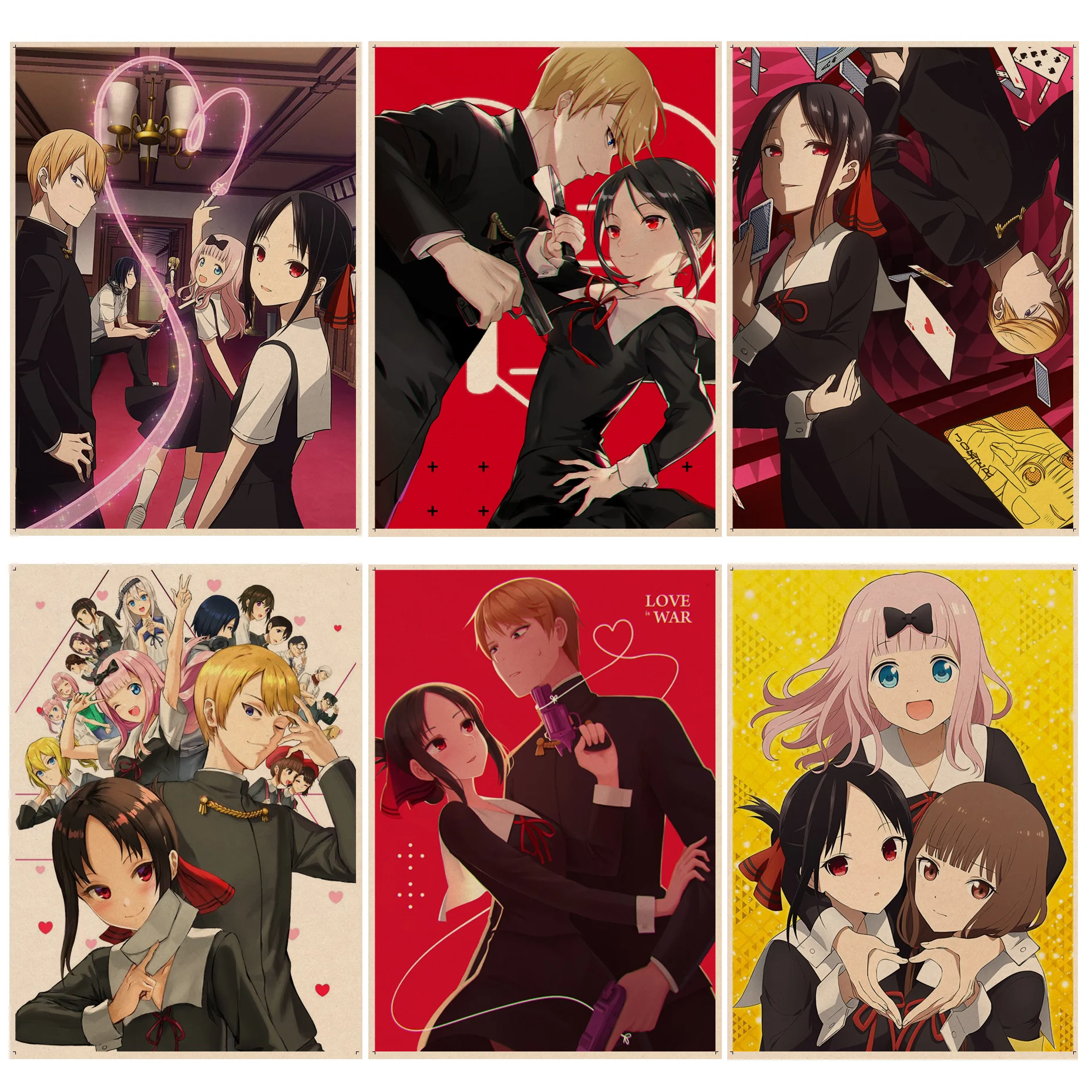 

Kaguya-sama Love Is War DIY Poster Kraft Paper Sticker DIY Room Bar Cafe Room Wall Decor