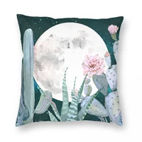 high quality cactus nights pretty pink and blue desert throw pillow 100 polyester decor pillow case home cushion cover 4545cm