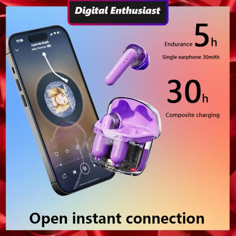 

Low Delay 5.0 Headphones Peek Composite Diaphragm New Wireless Headphones Noise Reduction Binaural Calls Earphones