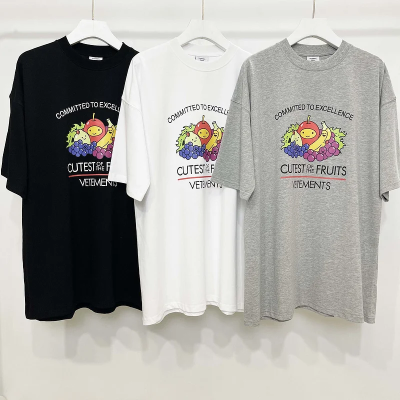 

Мужская/женская футболка с коротким рукавом VTM, разноцветная Футболка с принтом фруктов, модель 2022ss, 1:1